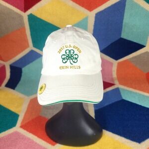 2017 US Open Erin Hills Golf Cap USGA White Green‎ Trim Embroidered Hat